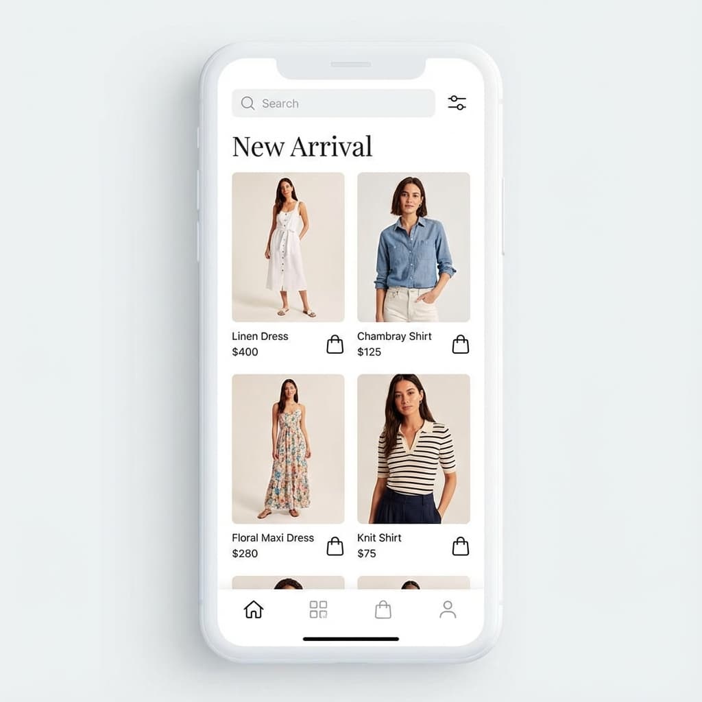 E-commerce app UI